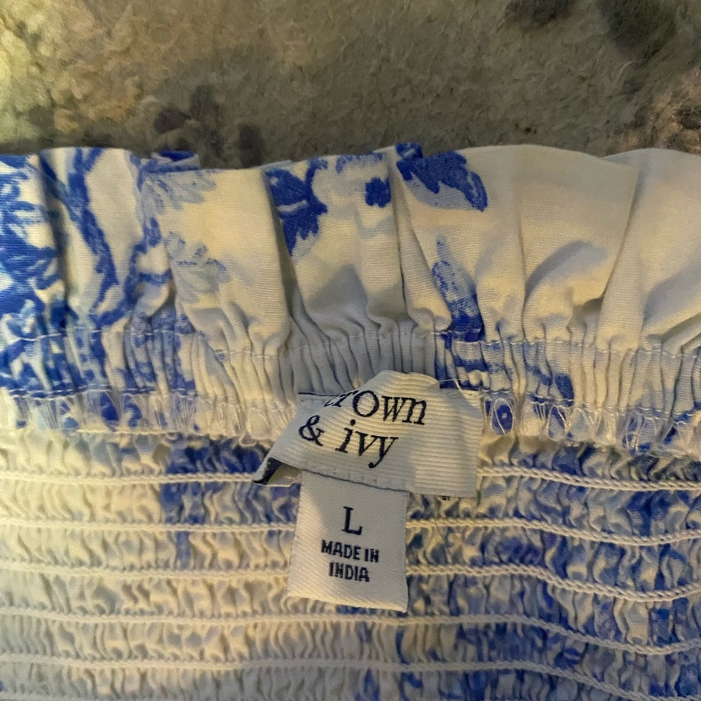 Crown & Ivy Blue and White  Dress - Picture 2 of 2